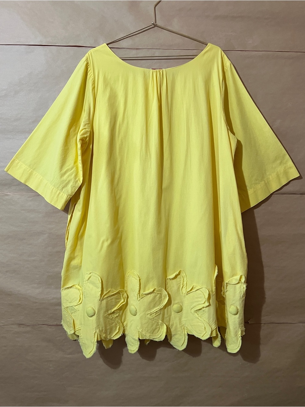 Frances Valentine | Zennia Flower Dress Floral Applique Hem Mini Yellow Size XL - Picture 10 of 15
